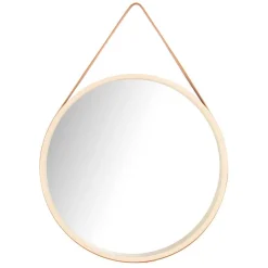 Runder Designspiegel in Creme & Braun - Venus