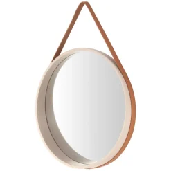 Runder Designspiegel in Creme & Braun - Venus