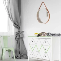 Runder Designspiegel in Creme & Braun - Venus