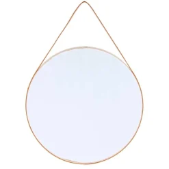 Runder Designspiegel in Creme & Braun - Venus