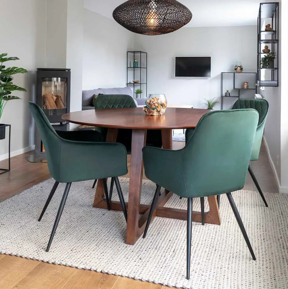 Runder Designtisch & 4 Stühle - Annescu (fünfteilig)