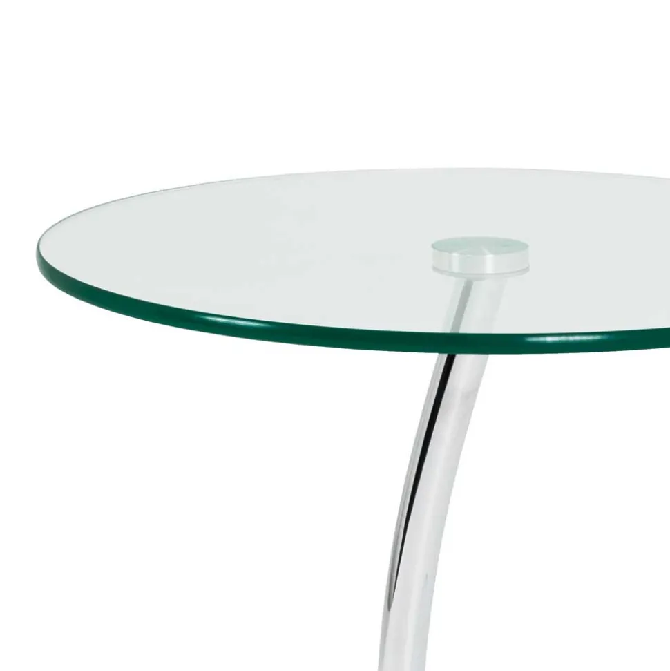 Runder Designtisch mit 2 Glasplatten - Conoro