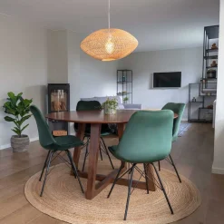 Runder Esstisch & 4 Stühle - Annescu II (fünfteilig)