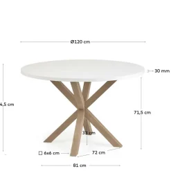 Runder Esstisch in Weiß & Holzoptik Natur - Maggio