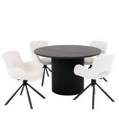 Runder Esstisch und Drehstühle Set - Calm (fünfteilig)