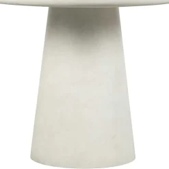 Runder Esszimmer Säulentisch in Weiß Tonfaser - Emsa