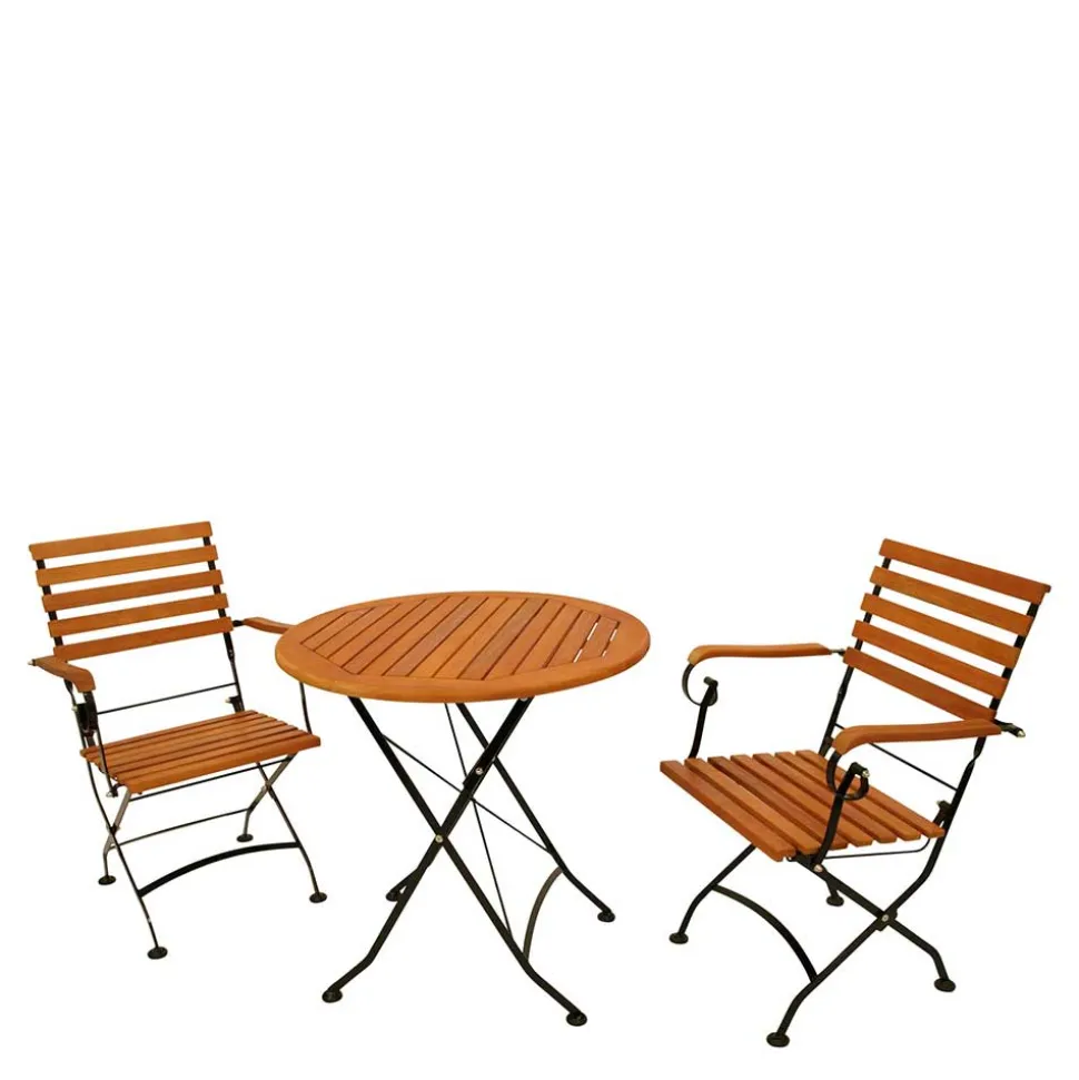 Runder Gartentisch mit Armlehnstühlen - Georgy (dreiteilig)