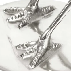 Runder Glas Beistelltisch mit Vogel Design Fuß - Lanaga