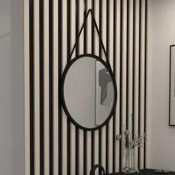 Runder Hängespiegel in Schwarz Metallrahmen - Emotionnel