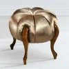 Runder Hocker im Barockstil in Gold - Janluca
