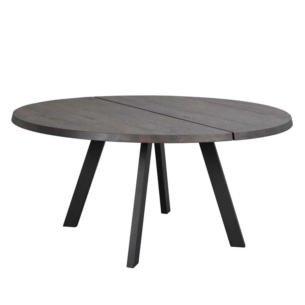 Runder Holztisch Eiche Dunkelbraun & Metall - Liguria