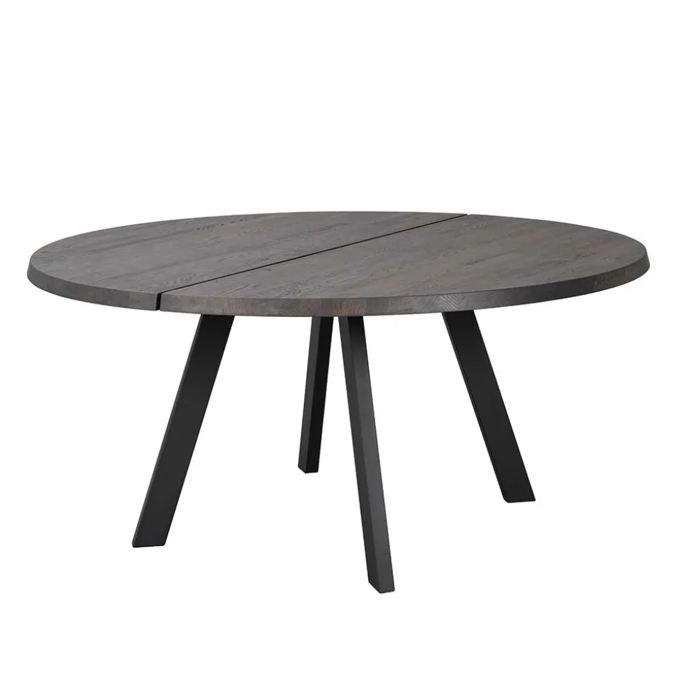 Runder Holztisch Eiche Dunkelbraun & Metall - Liguria