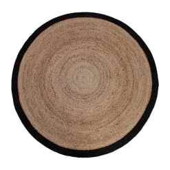 Runder Juteteppich mit Rand aus Baumwolle - Brindusa