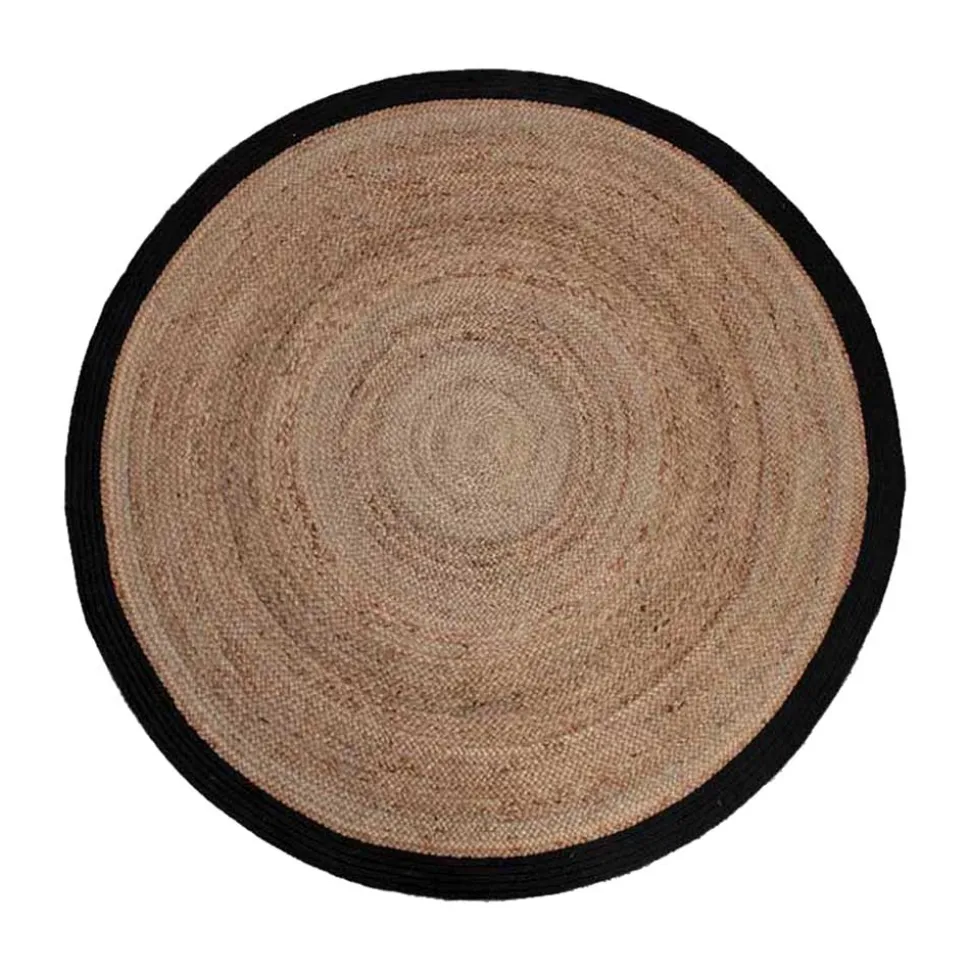 Runder Juteteppich mit Rand aus Baumwolle - Brindusa