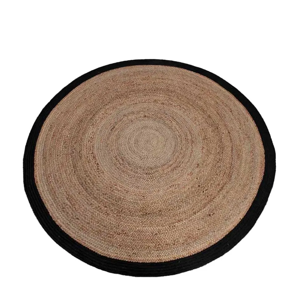 Runder Juteteppich mit Rand aus Baumwolle - Brindusa