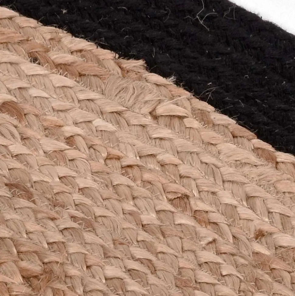 Runder Juteteppich mit Rand aus Baumwolle - Brindusa