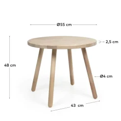 Runder Kindertisch aus Massivholz - Grove