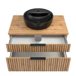 Runder LED Spiegel und Waschkonsole - Crystoga (zweiteilig)