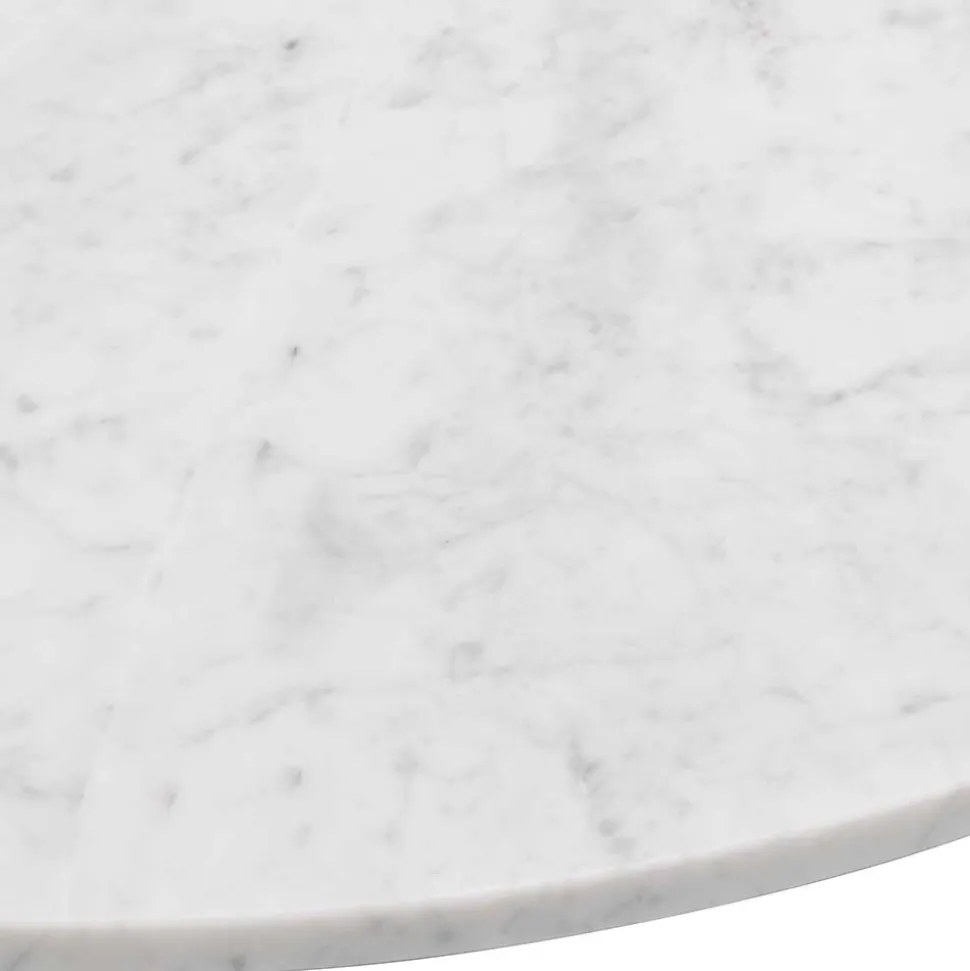 Runder Marmor Wohnzimmertisch in Weiß Grau - Dania