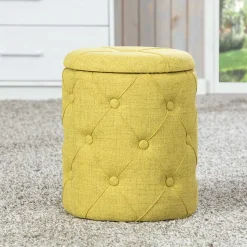 Runder Polsterhocker mit Stauraum - Vurgos