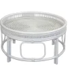Runder Rattan Couchtisch in Weiß - Cowjoy