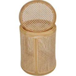 Runder Rattan Wäschekorb in Natur - Vilrada