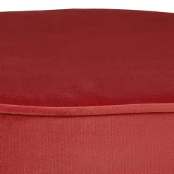 Runder Samt Sitzhocker in Rot - Loritana