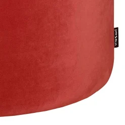 Runder Samt Sitzhocker in Rot - Loritana