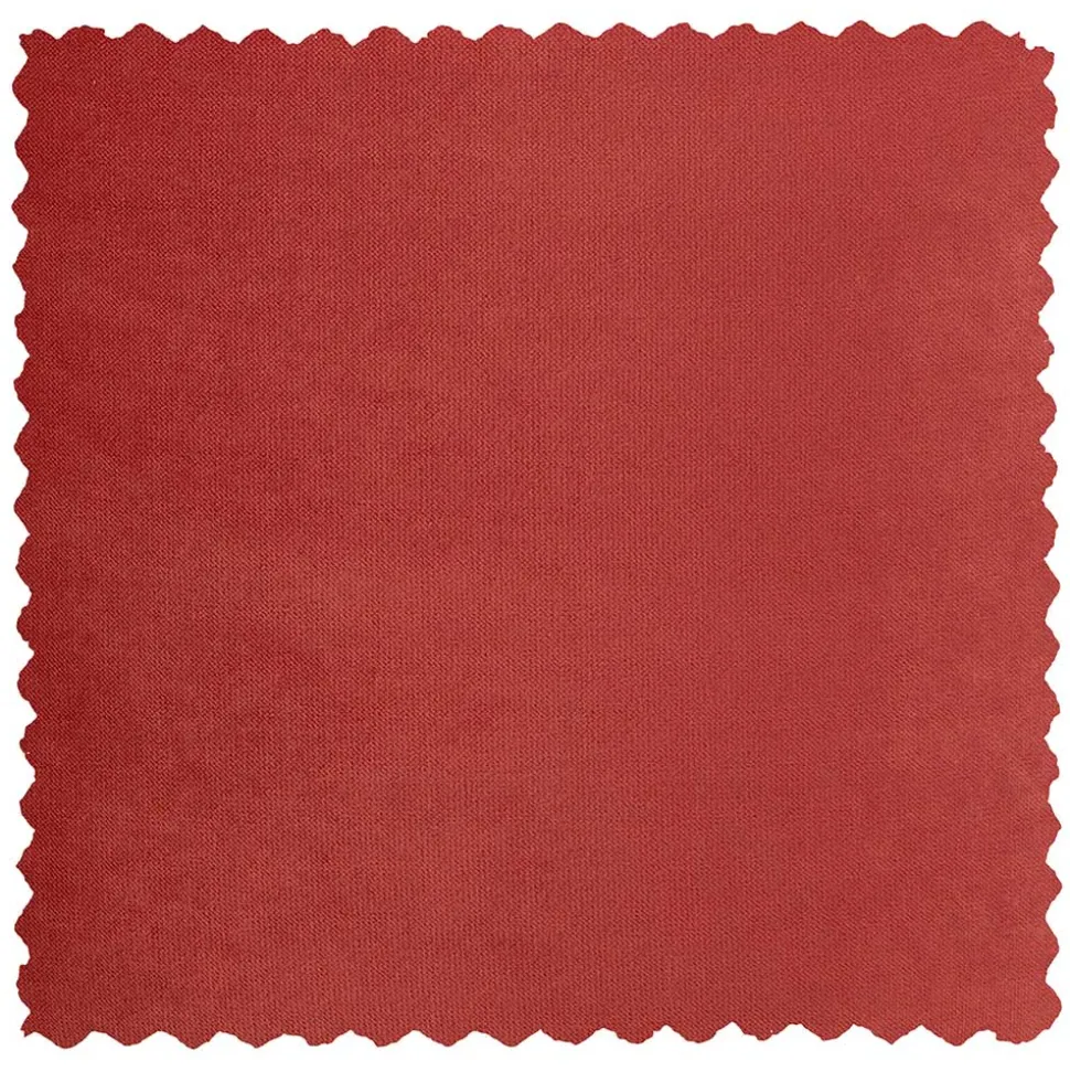 Runder Samt Sitzhocker in Rot - Loritana