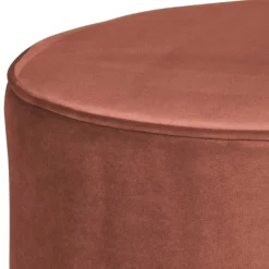 Runder Samt Sitzhocker in Altrosa - Cessma