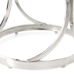 Runder Schwarzglas Beistelltisch mit Edelstahl - Elian