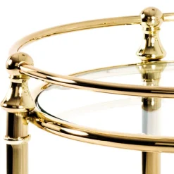 Runder Servierwagen mit zwei Glasplatten - Perla