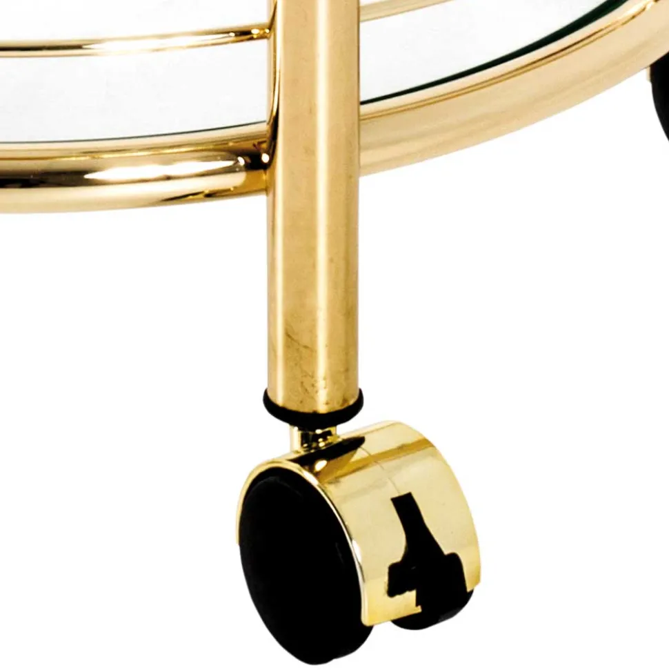 Runder Servierwagen mit zwei Glasplatten - Perla