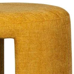 Runder Sitzhocker in Gelb Chenillebezug - Lourettes (2er Set)