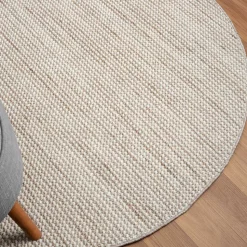Runder Skandi Design Teppich in Sisal Optik - Lephanta