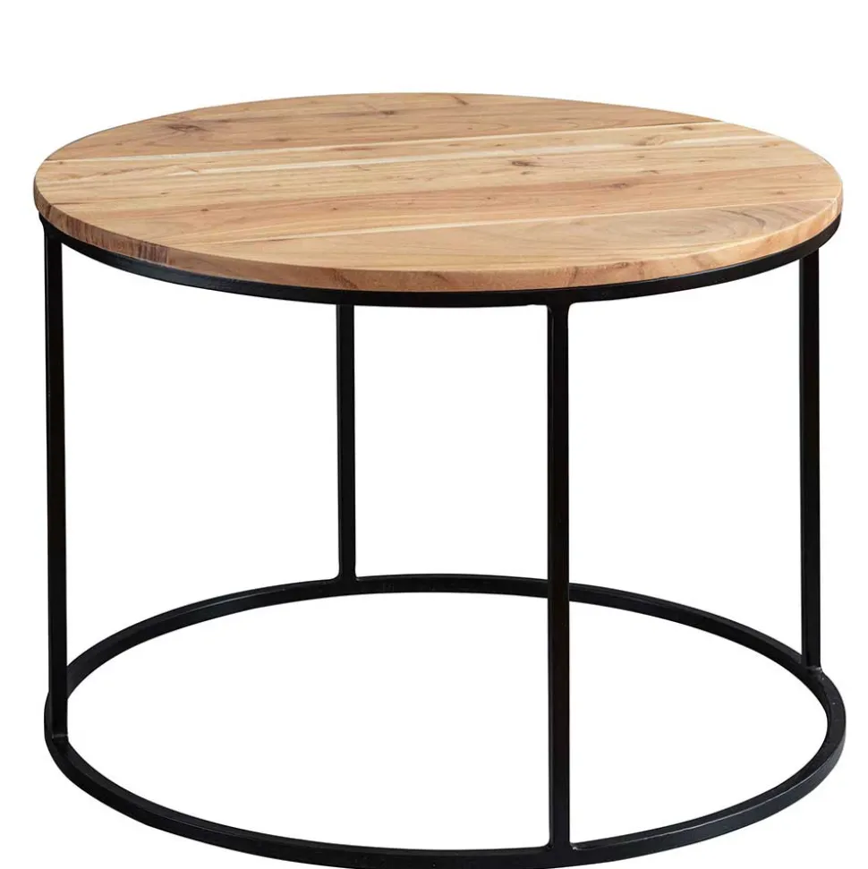Runder Sofatisch aus Akazie & Metall - Pulvaria