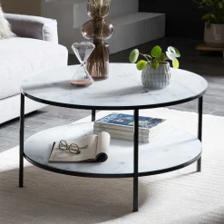 Runder Sofatisch im Marmor Look - Dikono