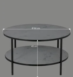 Runder Sofatisch im Marmor Look - Dikono