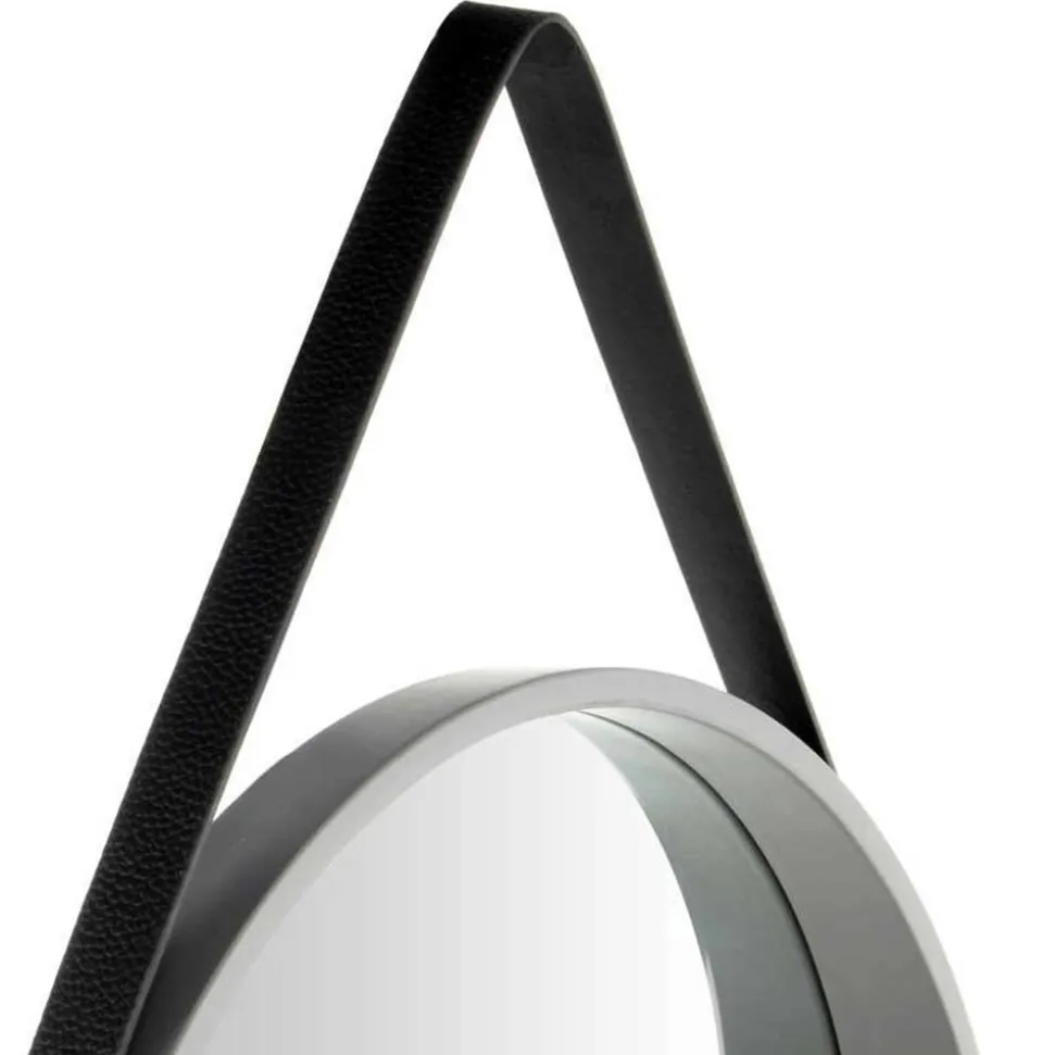 Runder Spiegel in Grau & Schwarz - Zutana