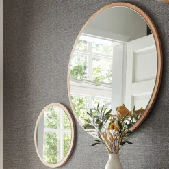 Runder Spiegel mit Eichenholzfurnier - Kopiana