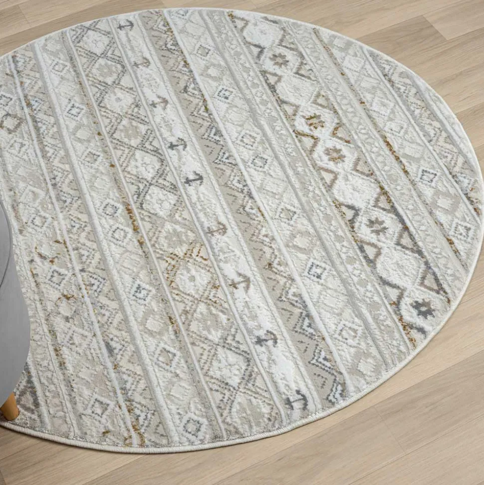 Runder Teppich im Ethno Design - Accaro