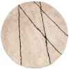 Runder Teppich in Offwhite und Schwarz - Simi