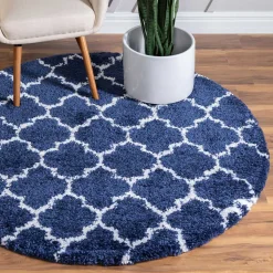 Runder Teppich mit hohem Flor 150 cm - Cranita