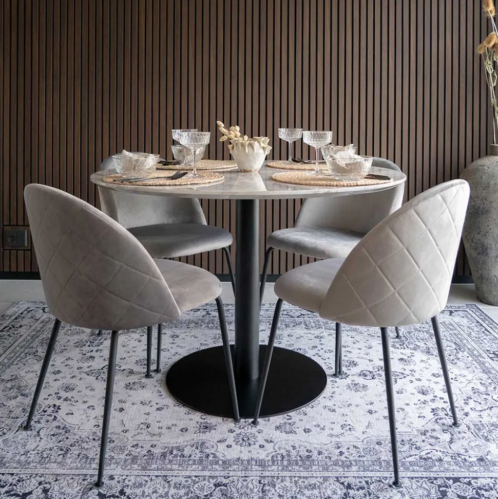 Runder Tisch & Stühle im Retro Stil - Ebruar (fünfteilig)