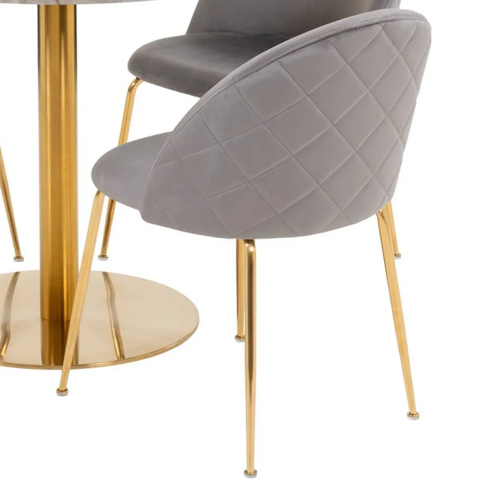 Runder Tisch & vier Stühle Set - Zimarena (fünfteilig)