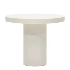 Runder Tisch aus Faserzement in Weiß - Stonya
