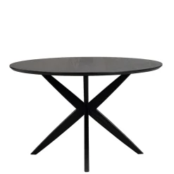 Runder Tisch in Schwarz mit Schweizer Kante - Puerto