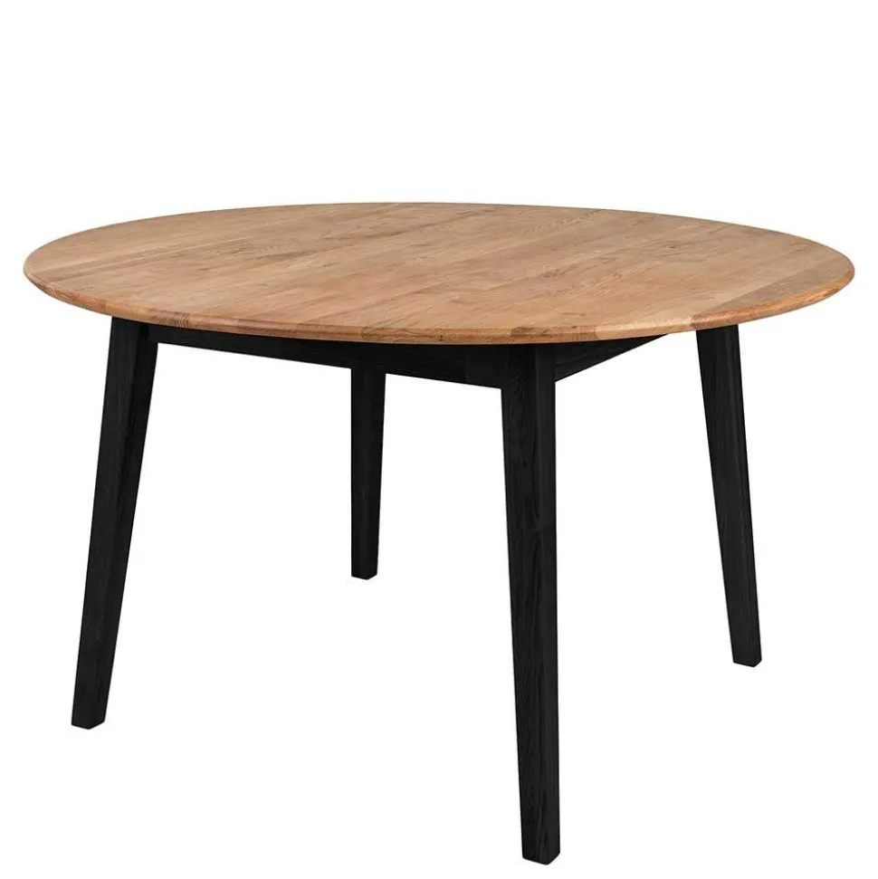 Runder Tisch mit Eichenholzplatte - Cinandra