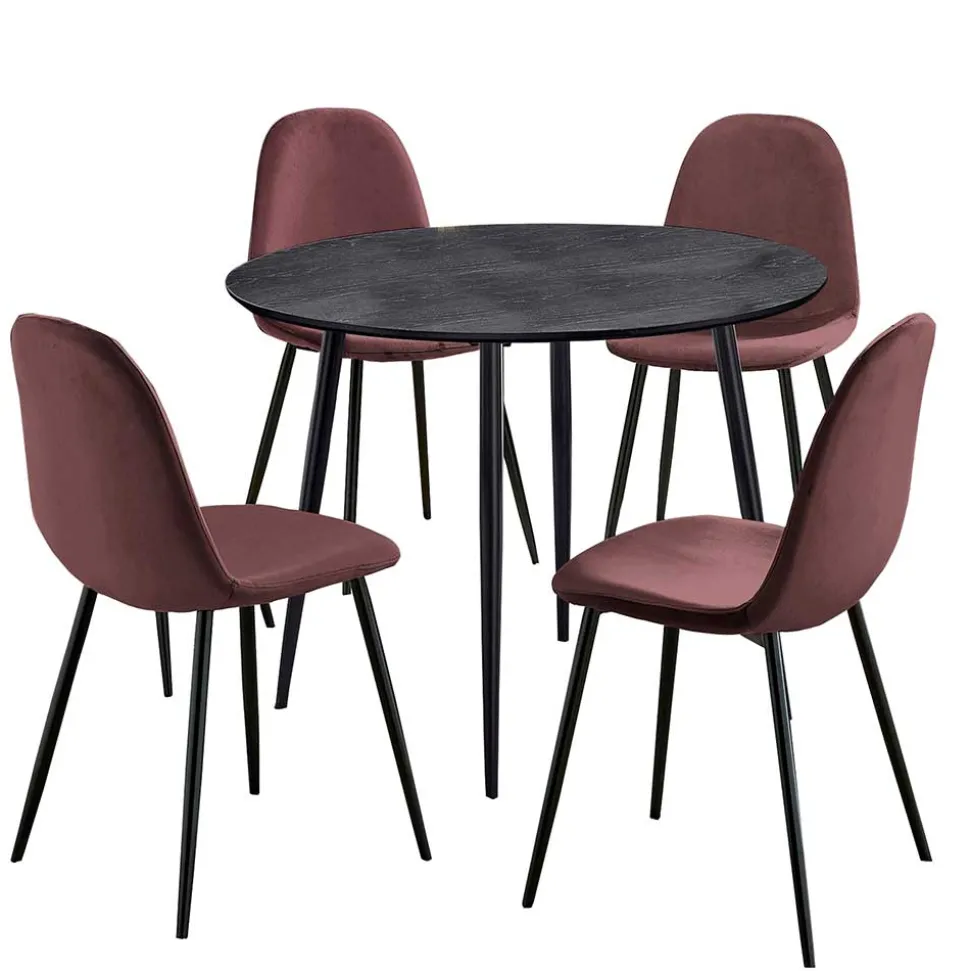 Runder Tisch mit Schalenstühlen - Sunya (fünfteilig)