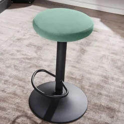 Runder Tresenhocker in Grün Samtsitz - Coulien